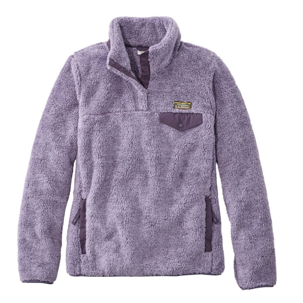 L.L.Bean Hi-Pile Fleece Pullover Women’s Medium Muted Purple Heather
